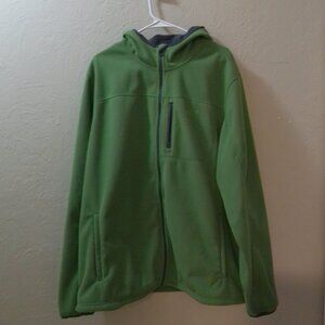 L.L. Bean Men’s XXL Tall Fleece Hoodie Jacket Green Full Zip Outdoor